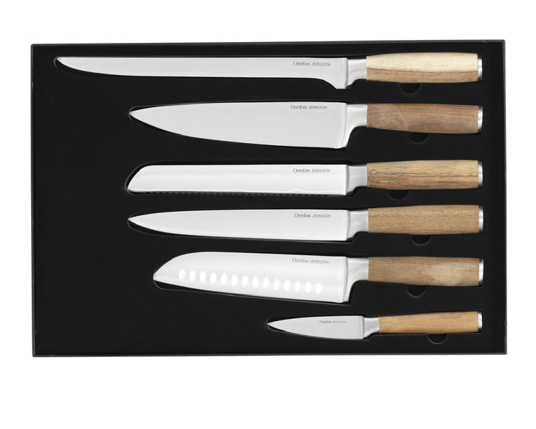 Orrefors Jernverk Knivset Acacia 6-pack