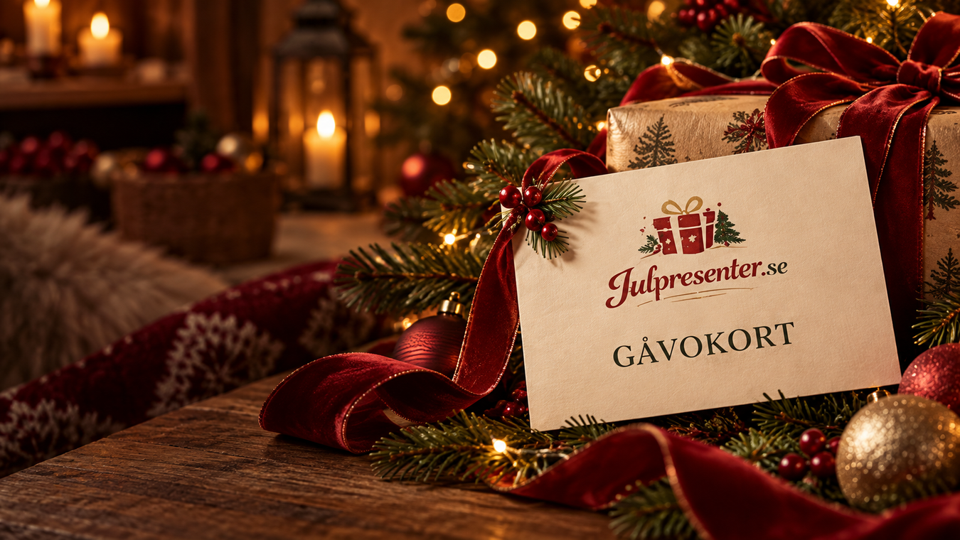 Gåvokort i varm julmiljö
