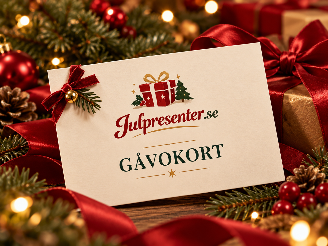 Gåvokort – juligt presentkort i varm julmiljö
