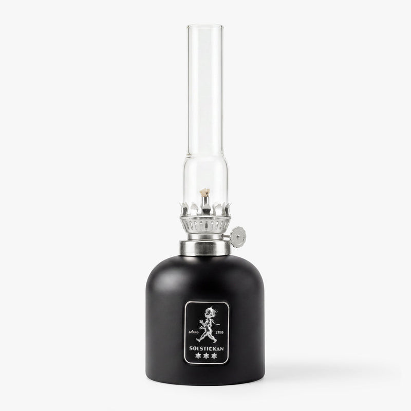 Solstickan oljelampa i glas – Matt svart